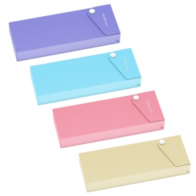 Пенал пластиковый ErichKrause® Diagonal Pastel, ассорти (в коробке-дисплее 12 шт.) 50496