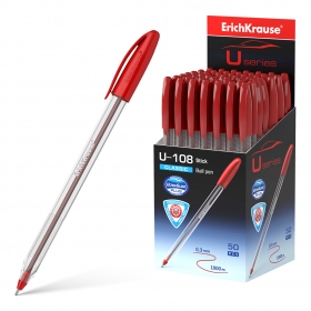 Ручка шар. КРАСНАЯ, ErichKrause® U-108 Classic Stick 1.0, Ultra Glide Technology, 47567