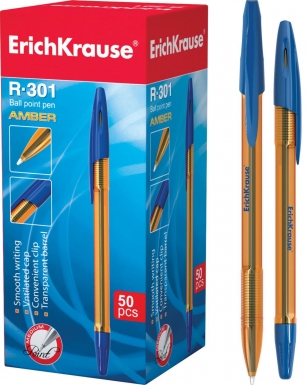 Ручка шариковая СИНЯЯ, 0,7мм, ErichKrause® R-301 Amber Stick, 31058