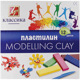 Пластилин 12 цв, 240гр, "Классика" ЛУЧ 7С 331-08