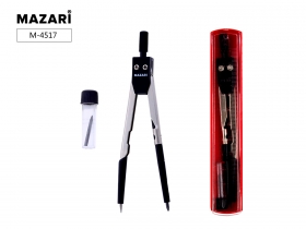 Готовальня, 2 предмета (циркуль 120 мм, грифель для циркуля в футляре), пластиковая упаковка с подвесом M-4517