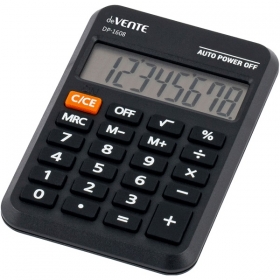 Калькулятор карманный "deVENTE" DP-1608, 58x88x11 мм, 8 разрядный, черный, 4030304