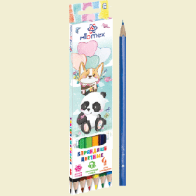 Карандаши цветные "Attomex. Zoo" 06 цветов, М, диаметр грифеля 2,65 мм, шестигранные, в картонной коробке ( Код ТН ВЭД 9609109000) 5021810