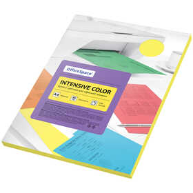 Бумага цветная OfficeSpace "Intensive Color", А4, 80г/м2, 100л., (желтый) IC_38227