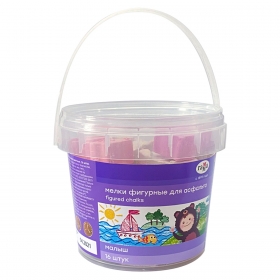 Мелки фигурные для асфальта Гамма "Малыш", ассорти, 16шт., пластиковое ведро 150220217