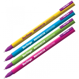 Ручка гелевая Berlingo "Color Stick" черная, 0,5мм, корпус ассорти CGp_50101