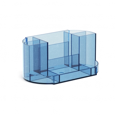 Подставка настольная пластиковая ErichKrause® Victoria, Glitter, голубой 55886