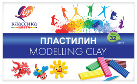 Пластилин 32 цв, 640 г., "Классика" стек, ЛУЧ 31С 2065-08