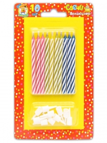 Свечи для торта "Волшебные свечи" (незатухаемые) 10 шт  С-1251