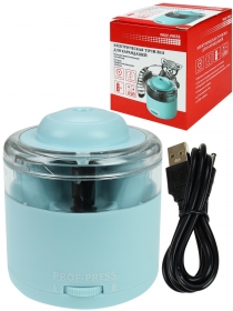 Точилка электрическая 1 отверстие (ТК-2201) с контейнером, USB кабель, голубой ТК-2201