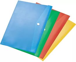 Папка-конверт на кнопке А4, 150 мкм, синий, 255180-02