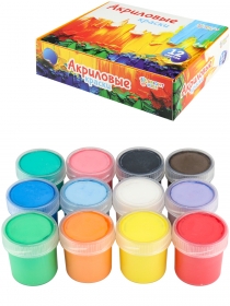 Акриловые краски для рисования (АК-9969) 12 цв Брайт Кидс АК-9969