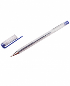 Ручка гелевая СИНЯЯ, 0,5мм, с прозрачным корпусом, РГ-6832