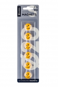 Набор магнитов "Смайлики" 20 мм, 6 шт., блистер, МЦС20