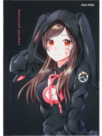 ЗАПИСНАЯ КНИЖКА А6 48л. ДЕВУШКА-АНИМЕ (48-5739) 7БЦ, глянц.ламин., цвет.мелов.обл клетка