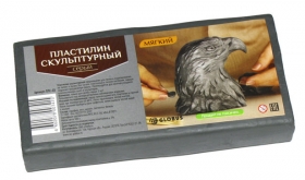 Пластилин скульптурный 500 гр цвет серый, мягкий ПЛС-05