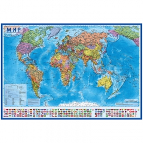 Карта "Мир" политическая Globen, 1:32млн., 1010*700мм, интерактивная, европодвес КН025