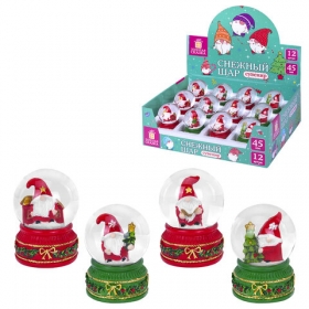 Снежный шар "Гномики" диаметр 45 мм, полистоун/стекло, 4 дизайна ассорти, ЗОЛОТАЯ СКАЗКА, 592597