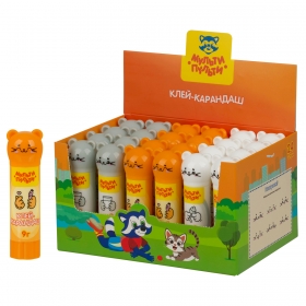 Клей-карандаш Мульти-Пульти "Котики", 09г, фигурный колпачок, ПВП, дисплей бокс, ассорти GS_66454