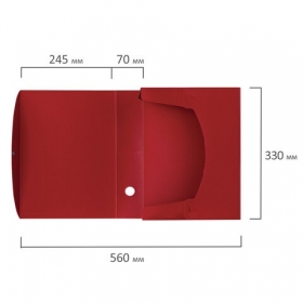Короб архивный (330х245 мм), 70 мм, пластик, разборный, до 750 листов, красный, 0,7 мм, STAFF, 23727