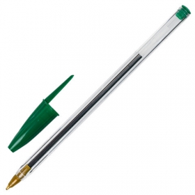 Ручка шариковая STAFF BP-01, письмо 750 метров, ЗЕЛЕНАЯ, длина корпуса 14 см, 1 мм, 143739
