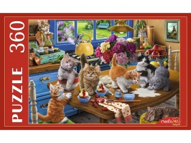 ПАЗЛЫ 360 элементов.  Игривые котята на кухне Ф360-4696