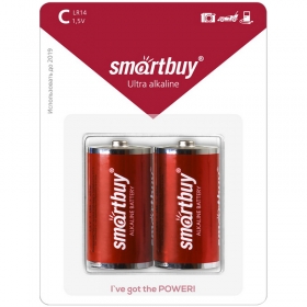 Батарейка SmartBuy C (LR14) алкалиновая, 2 шт. в упаковке, BC2 SBBA-C02B