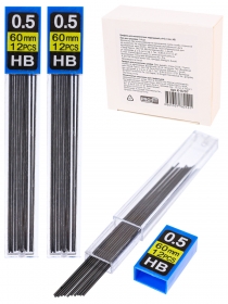 Грифели для механических карандашей (К-8207) d=0,5 mm, HB, 12 шт. в упак, кратно 24