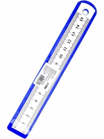Линейка стальная (Л-6761) 15 см, толщина 0,3 мм, в пвх чехле, кратно 20