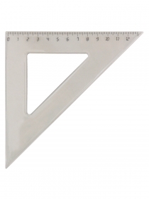 Треугольник ЦВЕТНОЕ ПРОЗРАЧНОЕ АССОРТИ (Л-6205) 12 см. 45гр.