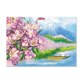 Альбом для рисования А4, 20 л, на клею ErichKrause® Цветущая Япония, 49828