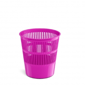 Корзина для бумаг сетчатая пластиковая ErichKrause® Neon Solid, 12л, розовая 55954