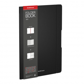 Тетрадь А4, 48л, клетка, в съемной пласт. обложке ErichKrause® FolderBook Classic, черный, 48225