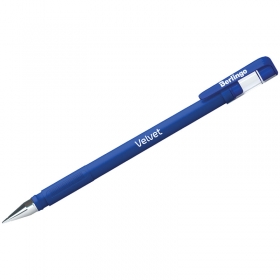 Ручка гелевая синяя, 0,5мм, Berlingo "Velvet", прорезиненный корпус, CGp_50126
