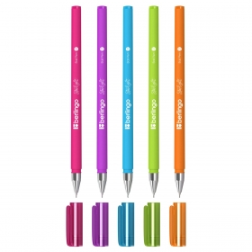 Ручка шариковая Berlingo "Starlight", синяя, 0,7мм, игольчатый стержень,прорезин.корпус CBp_07250