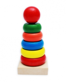 Пирамидка "СРЕДНЯЯ" (6,2х13,5) Деревянная игрушка. (арт. ИД-8987)
