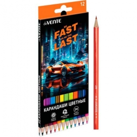 Карандаши цветные "deVENTE. Fast Or Last" 12 цв, 2М, диаметр грифеля 2,8 мм, шестигранные 5022537