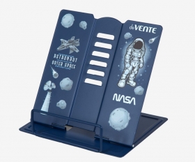 Подставка для учебников и книг "deVENTE. NASA" 15,4x15,2 см, металлическая окрашенная, вес 235 г, с противоскользящими ножками, синяя, с полноцветным рисунком, в пластиковом пакете с европодвесом 8063514