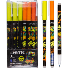 Ручка гелевая стираемая "deVENTE. Cool Lizard" d=0,5 мм, 2 диз. корпуса асс, с ластиком, сменный стержень, индивидуальная маркировка, синяя 5051524