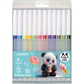 Фломастеры "deVENTE. Yummy Panda" 12 цветов с невентилируемым колпачком, в пластиковом блистере 5081521