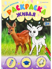 Раскраска А4 МИЛЫЕ МАЛЫШИ (Р-0100) 8л, обл.-целл.карт, уф-лак, бл-офс,полноцв, скрепка, 198х260