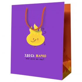 Пакет подарочный 26*32*12см MESHU "Здесь жарко", ламинированный MS_52171