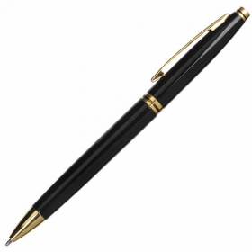 Ручка шар. подар BRAUBERG "De Luxe Black", корпус черный, узел 1 мм, л.п. 0,7 мм, синяя, 141411