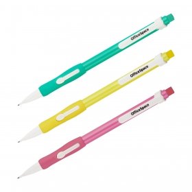 Карандаш механический OfficeSpace 0,7мм, грип, с ластиком, ассорти MP_64962