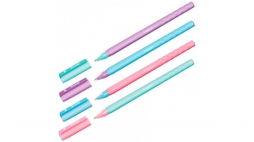 Ручка гелевая Berlingo "Haze" черная, 0,5мм, прорезин. корпус, корпус ассорти CGp_50215