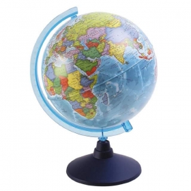 Глобус политический Globen, 25см, круглая голубая подставка Ке012500187