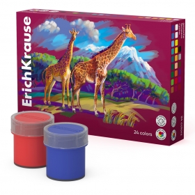 Гуашь ErichKrause Safari с УФ защитой яркости 24 цвета по 20 мл (в коробке 24 шт) 61425