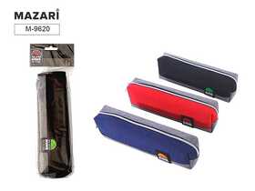 Пенал NEW, 21х5.5х4.5 см, на молнии, текстиль, асс. 3 цв. M-9620