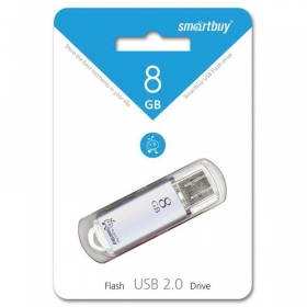 Память Smart Buy USB Flash   8GB V-Cut серебристый (металл.корпус) SB8GBVC-S