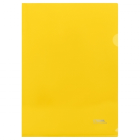 Папка-уголок СТАММ А4, 180мкм, пластик, прозрачная, желтая ММ-30943
